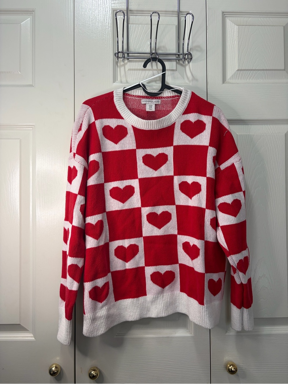 Sincerely Jules red heart sweater Size M